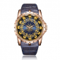 unique quartz watch man luxury rose gold leather 2 OA